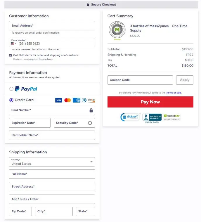 Bioptimizers MassZymes Checkout
